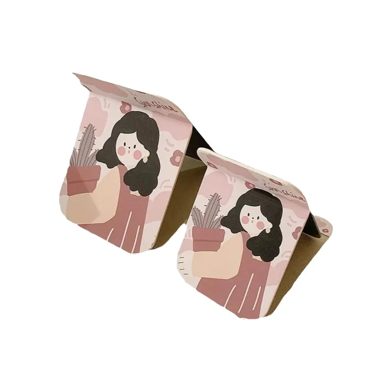 手描きPUレザー折りたたみ化粧鏡【デスク用・持ち運び便利】