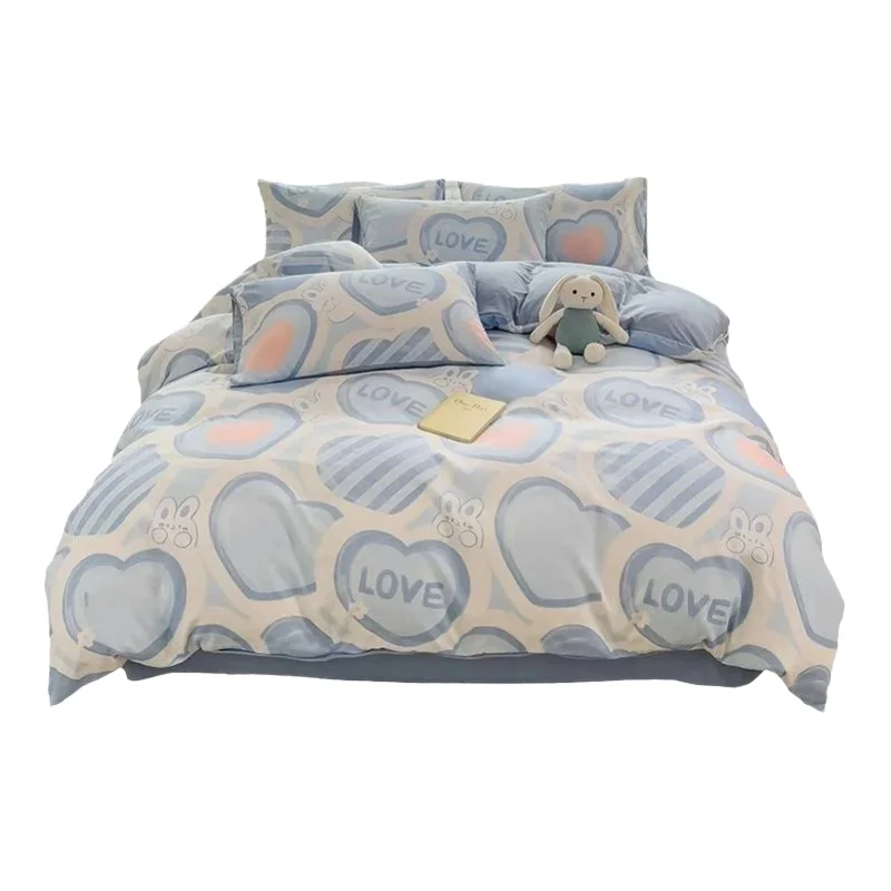 子供用オールシーズン掛け布団カバー4点セット【全棉・シングルサイズ・学生寮用】