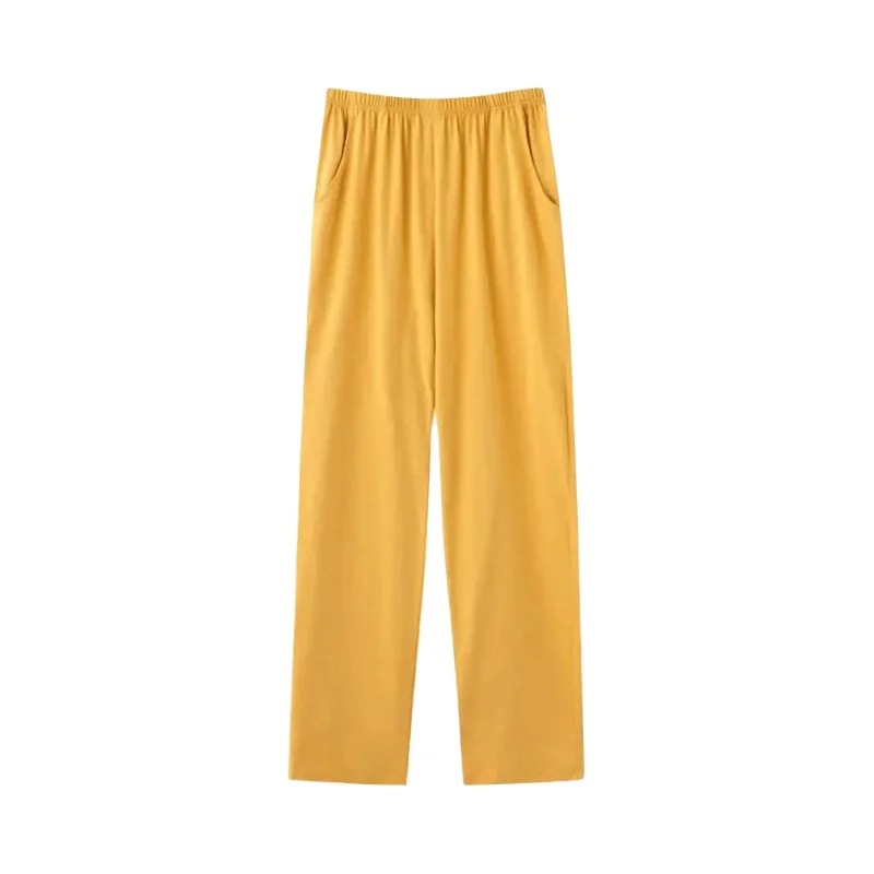 全棉製 レディース夏用ルーズフィットパンツ【薄手・直筒・カジュアル・運動向け】