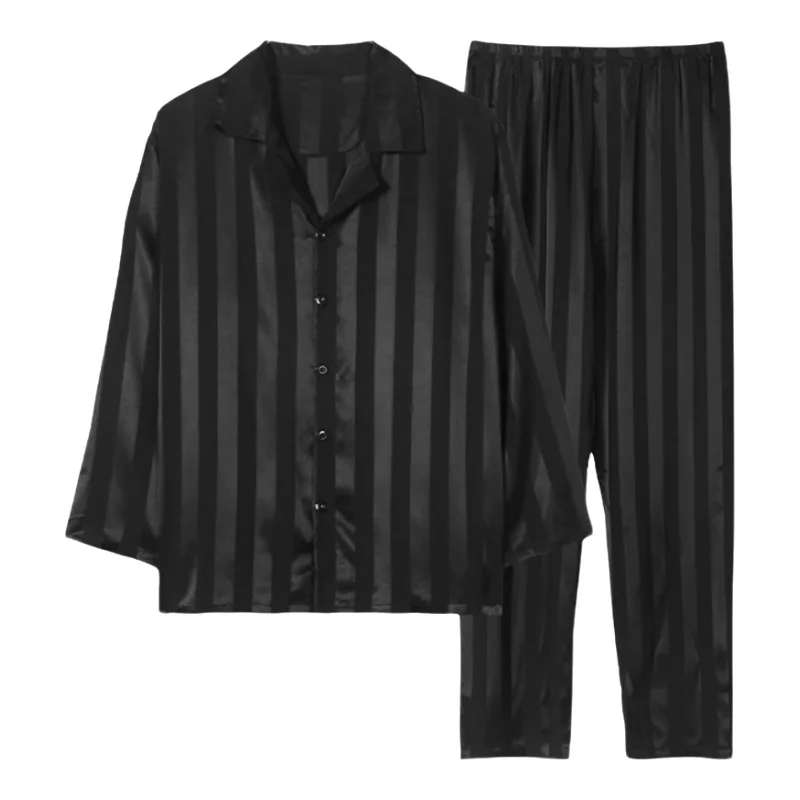 ストライプ柄の長袖ルームウェア【極上の柔らかさ・春秋用・夏用】（セットアップ対応）