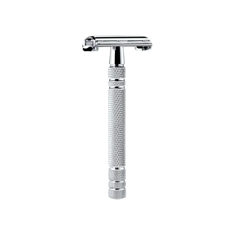 銅製ハンドル ステンレスのヴィンテージひげ剃り 二重刃 カミソリ 手動 ドイツ製