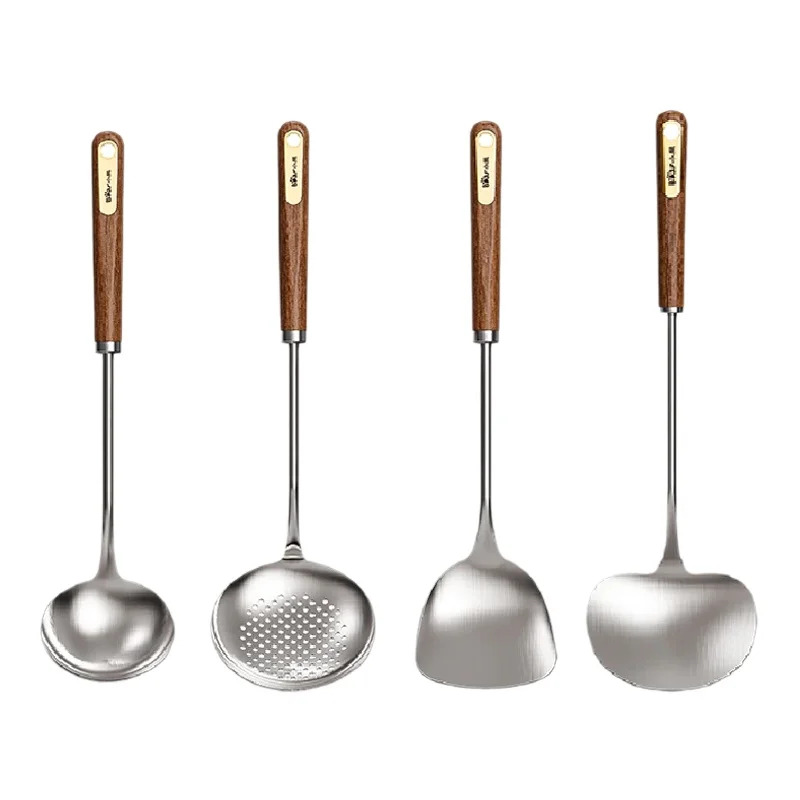 Bear 316Lステンレス製の厚手フライ返し【お玉・ストレーナー付き・家庭用調理器具】（セットアップ対応）