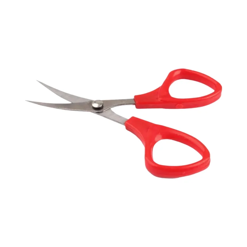 赤とピンクの先端が曲がったミニステッチハサミ【ステンレス製・DIY・刺繍用】