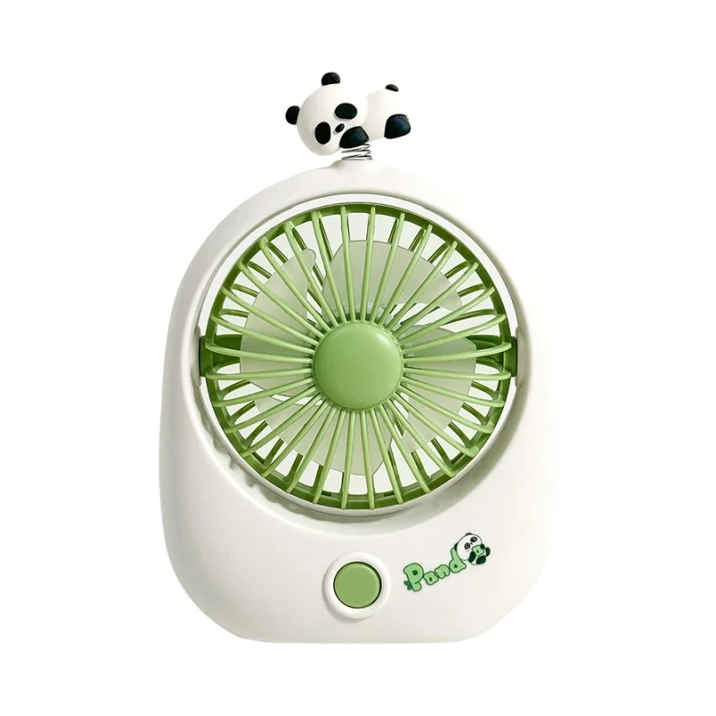 パンダデザインのデスクファン【USB充電・大風力・学生 dormitory 用】