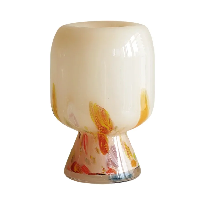 フレンチスタイルのカラフルガラス花瓶【高級感あるインテリア・テーブルデコレーション用】