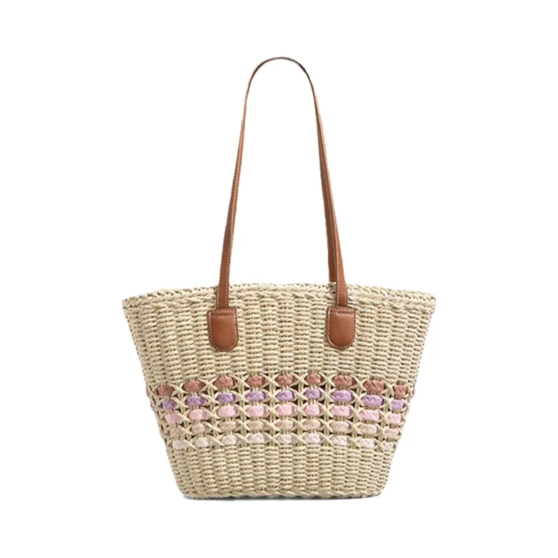 スタイルスタジオ レトロコントラストカラー織りバッグ