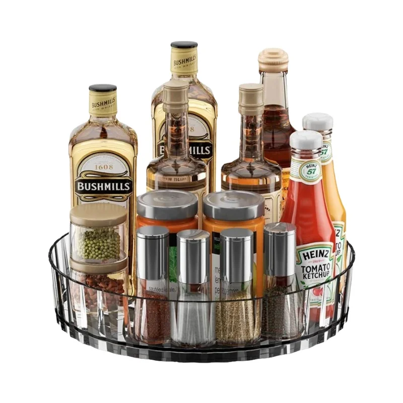 透明デスクトップ収納用ターニングキーラック【キッチン用・軽量・シンプルデザイン】