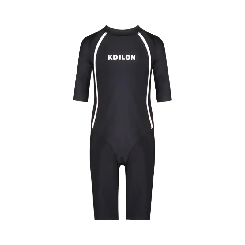 長袖の子供用スイミングウェア【保温・運動用・五分丈・女の子用】