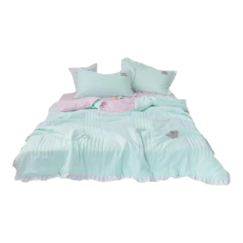 夏用冷感ケット【プリンセススタイル・ミルクシルク・水洗い可能・薄手・二人用】（セットアップ対応）