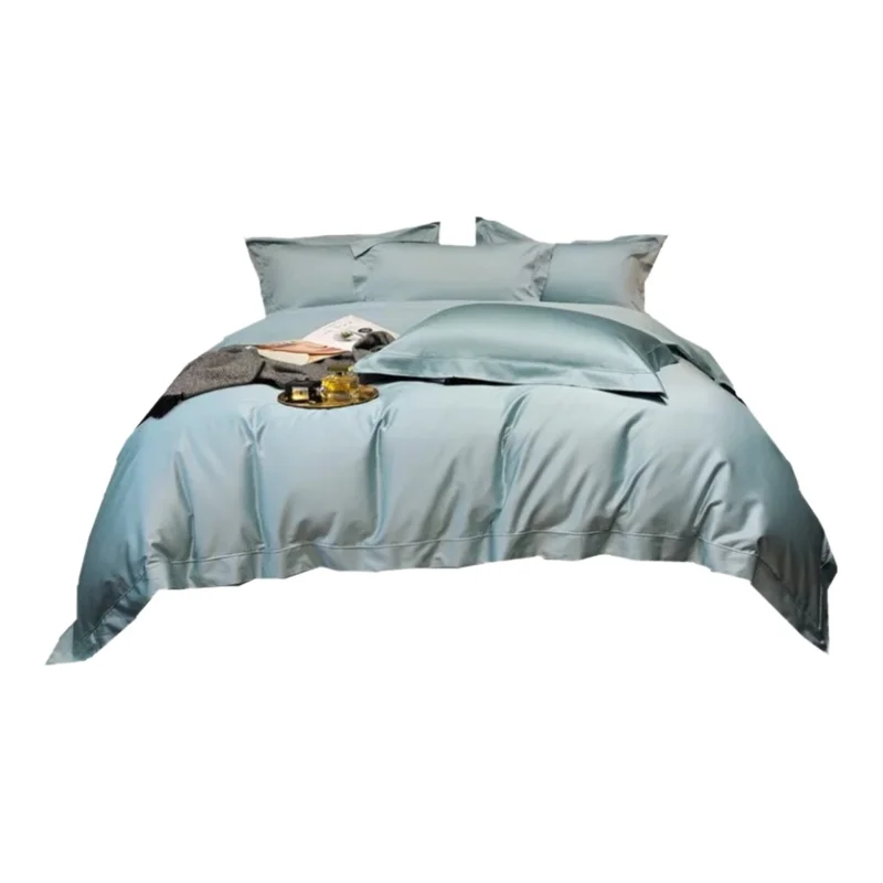 140サテンシーツ使用！ピーマコットン製4点セット【全棉・無地・ベッドカバー1.8m用】