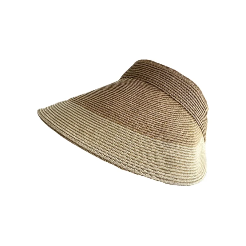 大きなつばの細編み草編み帽子【夏用・紫外線対策・ビーチ・レディース・キャップスタイル】