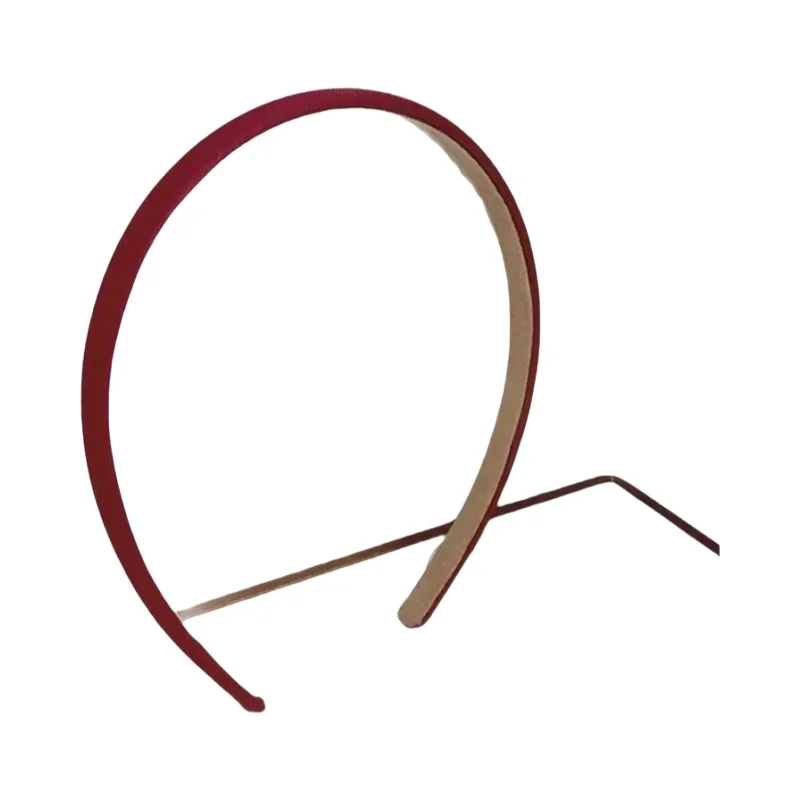 赤い細い縁のヘアバンド【レトロ・高めの頭部デザイン】