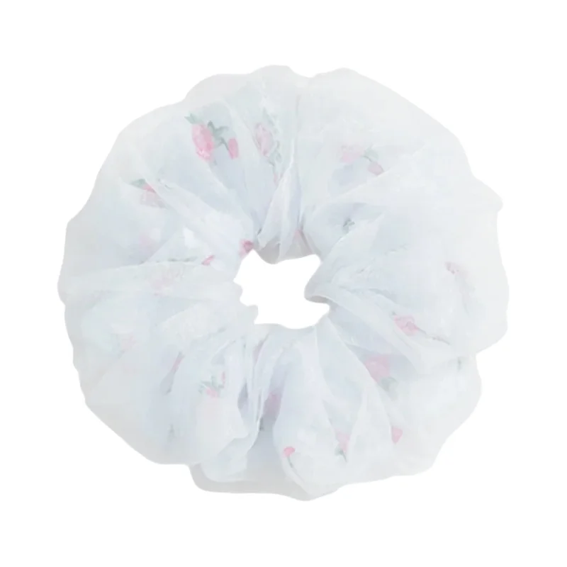 フランス風レトロ花柄レースヘアゴム【高級感・女性用・ヘアアクセサリー】