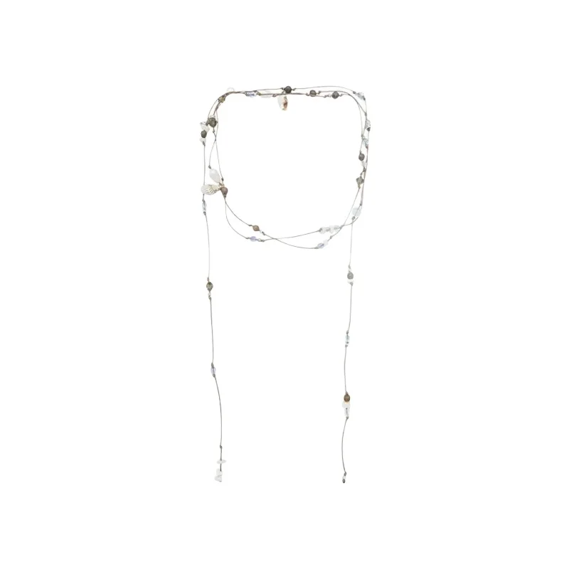 貝殻ロング多層ネックレス【デザイン性の高い鎖骨チェーン・女性用】（セットアップ対応）