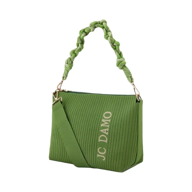 ツイストデザインのカラーブロックショルダーバッグ【高級感あるスタイル・トート＆斜め掛け対応】