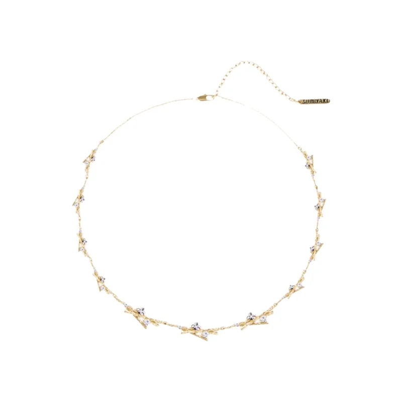 SUMIYAKI 軽量・ロックストーン使用のシンプルネックレス【高級感・鎖骨チェーン】