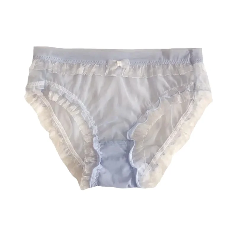 透明感のあるレース中低腰三角パンツ【無痕・速乾・通気性・コットン裆・女性用】