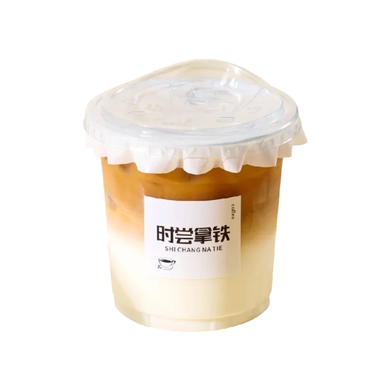 使い捨てプラスチックカフェ・ミルクティーカップ【蓋付き・テイクアウト用・PET製】