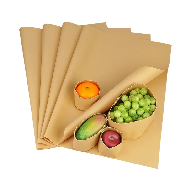 フルーツギフトボックス用包装紙【無地・クラフト紙・チェリー・マンゴー用ライニング】