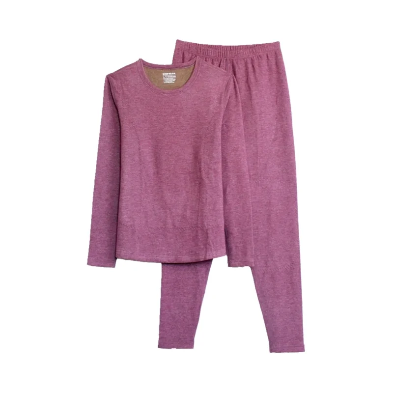 温泉スキンケア保温パジャマ【シルクウール・厚手・長袖上下】（セットアップ対応）