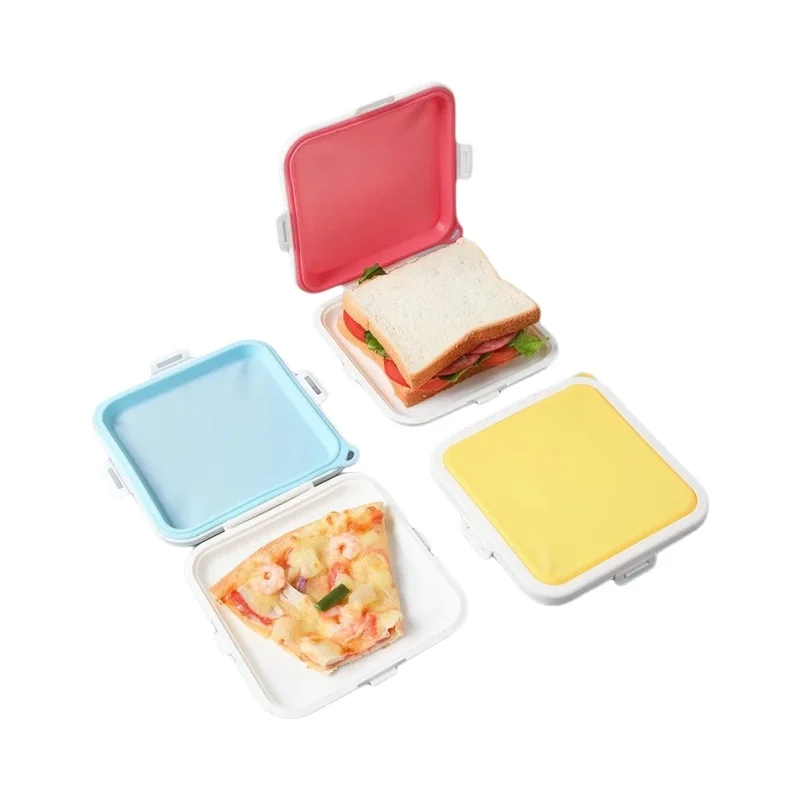 保温密封ボックス 学生やサラリーマン向け 携帯用 シリコン 電子レンジ加熱