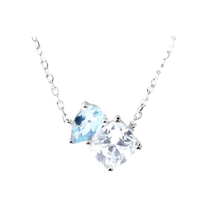 Arcoiris 天然アクアマリン925純銀ネックレス【女性用・軽奢・ギフトにも最適】