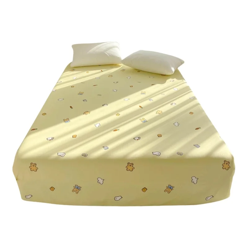 抹茶風 カワイイデザイン オーガニックコットン製 ダブルレイヤーシーツ【動物柄・韓国スタイル】