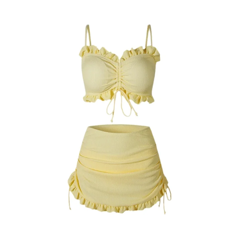 女性用ビキニ水着【スカートスタイル・上品なデザイン・二分割】（セットアップ対応）