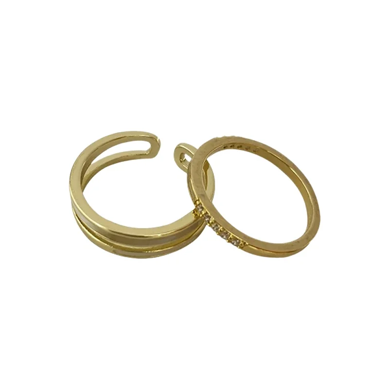 洗練されたデザインの二重層オイスターリング【スタイリッシュ・指輪用・ジルコニア装飾】（セットアップ対応）