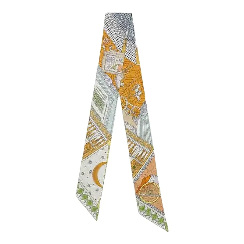 高級シルクスカーフ【ツイル・ヘアバンド・100%絹】