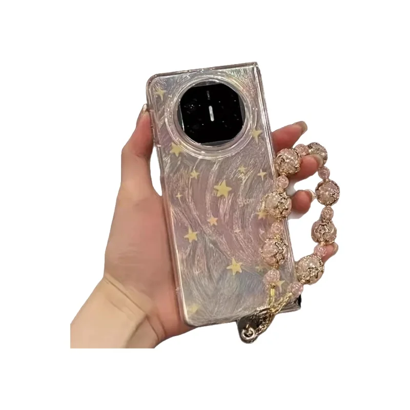 華為 MateX6 対応 スマホケース【高級感のある流光星星グラデーション・個性的なデザイン・落下防止】