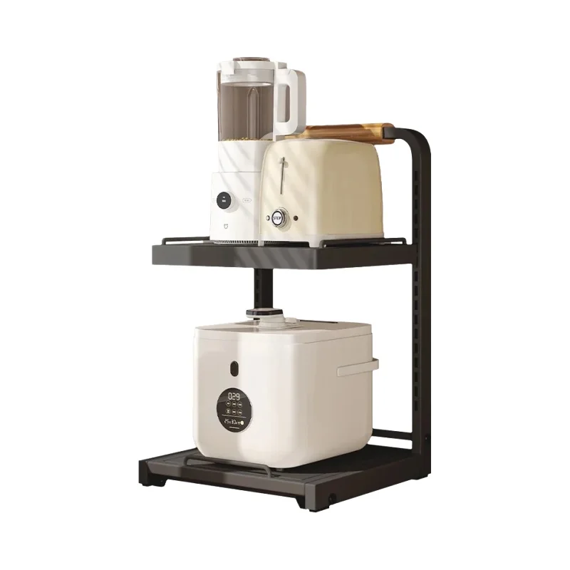 キッチン用調整可能なマルチ機能収納ラック【抽出式・エアフライヤー台】