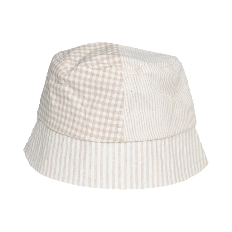 ダブルサイドチェック柄のレディース漁師帽【UVカット・夏用・アウトドア向き】
