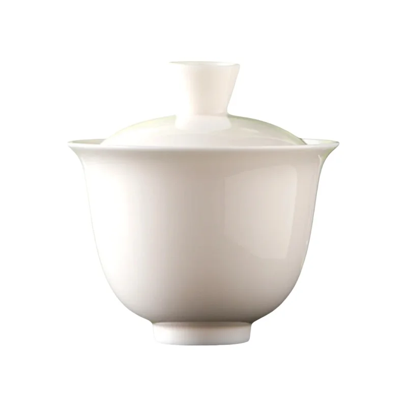 白瓷製の茶器【二才蓋碗・家庭用・防熱設計】