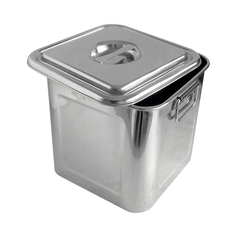 ステンレス製四角い収納バケツ【多用途・お茶やスープ用】