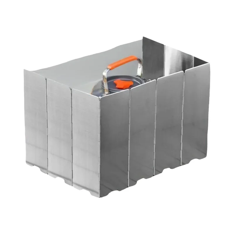 アルミ合金製 折りたたみ式風よけプレート【アウトドア用・カセットコンロ対応】