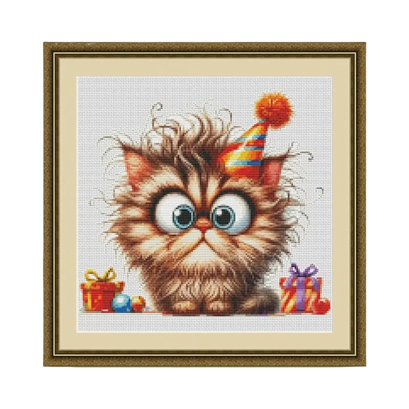 潦草喵 十字刺繍 壁掛けアート【シンプルデザイン・縦型・リビング・ダイニング用】