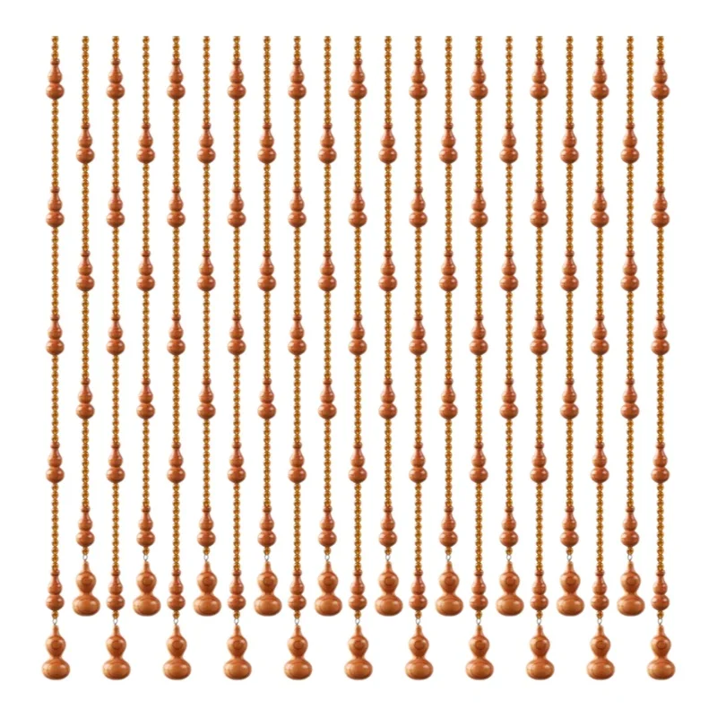 桃の木製フラットカーテン【クリスタル装飾・風水デザイン・玄関・リビング・バスルーム用】