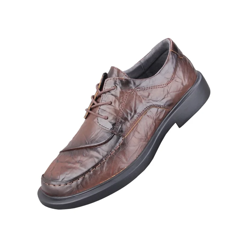 レザー製 ビジネスシューズ メンズ 厚底【本革・レトロデザイン・カジュアル】