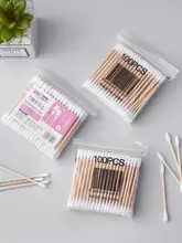 綿棒 木製 メイク用 耳掃除 両頭 使い捨てクリーニング 2000本