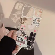 かわいいパッチワークデザインのスマホケース【iPhone対応・透明シリコン・個性的】