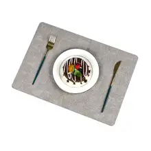 円卓用テーブルマット【シンプルなPU製・防熱・食器用・カラフル】