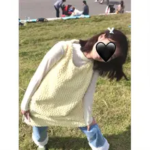 極上の柔らかさのエコファー素材 背心ワンピース【秋冬用・イエロー】