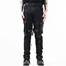アメリカンストリートスタイルのデニムパンツ【ヒップホップ・ウォッシュ加工・多ポケット】