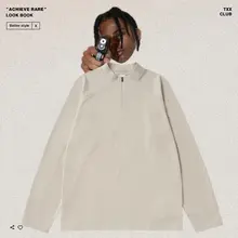 アメカジ ヴィンテージ 無地 ハーフジッパー Tシャツ