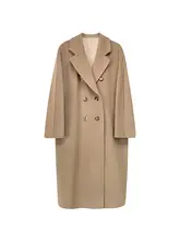 NZ 高級ツインボタンキャメルダブルフェイスカシミアコート【中長丈・厚手ウール使用】