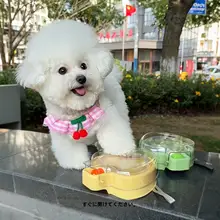 ペット用折りたたみ式水分補給器【犬用・水と餌が一体型・持ち運び便利】