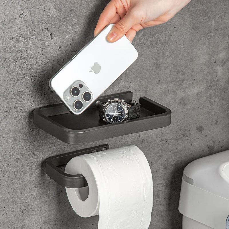 トイレペーパータオルホルダー：アルミ製北欧デザインの壁掛け式収納解決策