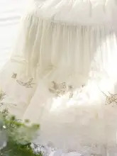 華やかな刺繍のティエンシスベージュスカート【上品なレース・普段使い・ボトムス】