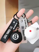 数字7デザインのビリヤードキーホルダー【クラブ周辺アクセサリー・スナップ付き】